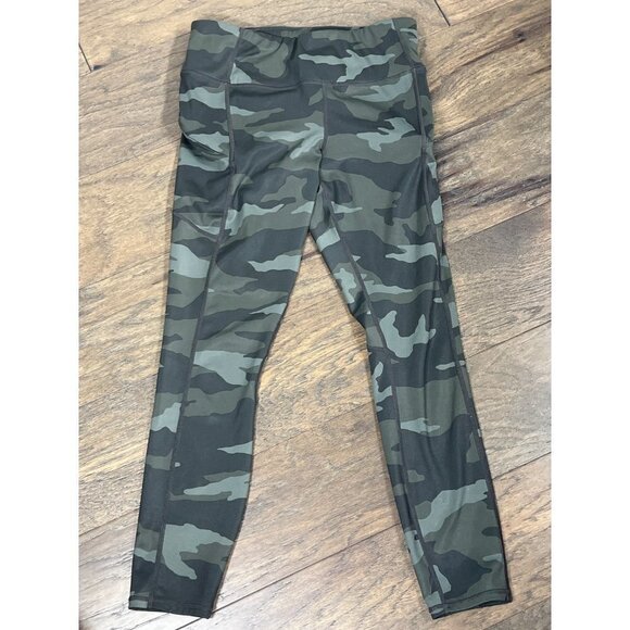 ATHLETA Camo Contender Tights 7/8 In Powerlift Olive Small #84418 EUC - Picture 1 of 7